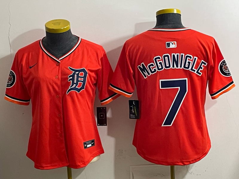 youth Detroit Tigers #7 McGonigle orange Nike 2026 MLB Jersey 0404004